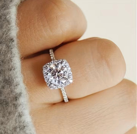 Zircon Square Diamond Ring