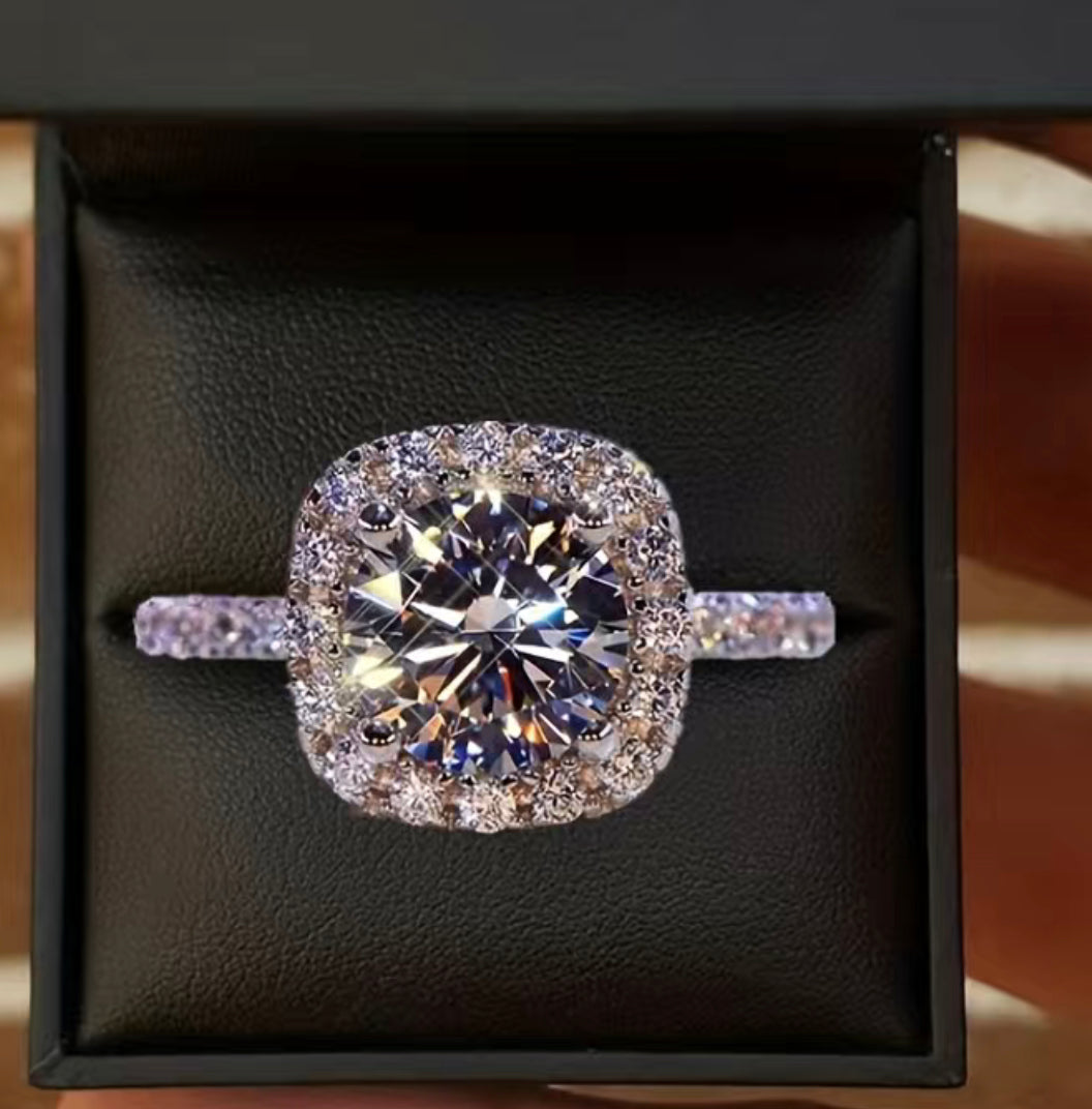 Zircon Square Diamond Ring